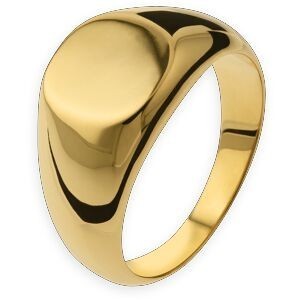 Chevalière Plaqué Or Ovale 13mm Corps 4.2mm Au Plus Etroit Taille 70