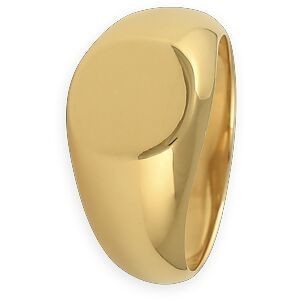 Chevalière Plaqué Or Ovale 13mm Corps 4.2mm Au Plus Etroit Taille 70