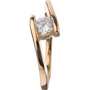 Bague Plaqué Or Zirconium 5mm Corps 1.5mm Au Plus Etroit Taille 54