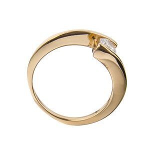 Bague Plaqué Or Zirconium 5mm Corps 1.5mm Au Plus Etroit Taille 54