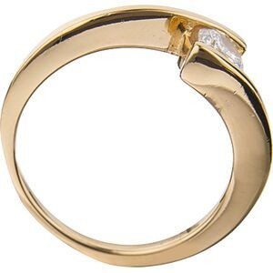Bague Plaqué Or Zirconium 5mm Corps 1.5mm Au Plus Etroit Taille 58