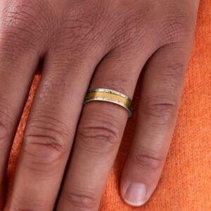 Bague Acier Bicolore Corps 5mm Taille 62