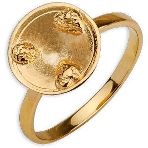 Bague Plaqué Or Batée 12mm Corps 2mm Taille 58