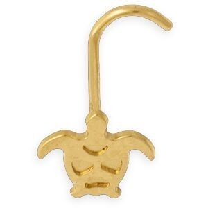 Piercing Nez Or 375 8.2mm Tige Courbée Tortue 5.8*5.5mm