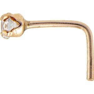 Piercing Nez Or 375 8mm Tige L Zirconium 2mm Griffes