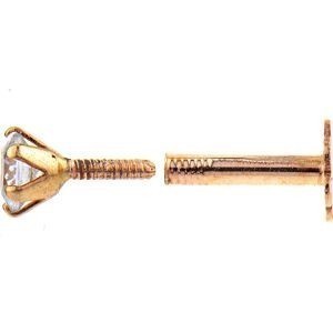 Piercing Cartilage Or 375 8.8mm Zircon Carré3mm Griffes Tige 6mm 1.2mm