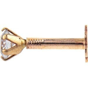 Piercing Cartilage Or 375 9mm Cœur Zircon 3.5mm Griffes Tige 8mm 1.2mm