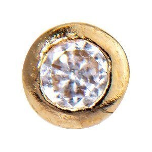 Piercing Nez Or 750 Tige L 8mm 0.7mm Zirconium 2.5mm