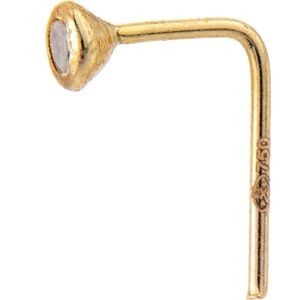 Piercing Nez Or 750 Tige L 8mm 0.7mm Zirconium 2.5mm