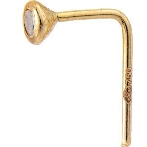 Piercing Nez Or 750 Tige L 8mm 0.7mm Zirconium 2.5mm