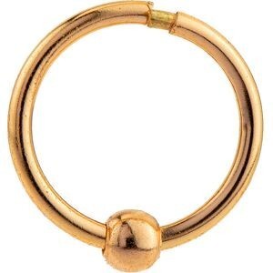 Piercing Nez Or 750 Créole 10mm Tube 1mm Boule 2.5mm