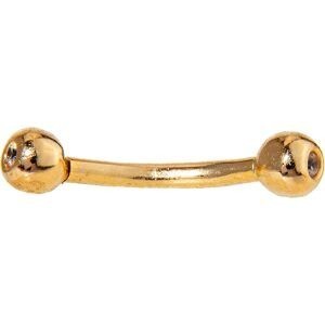 Piercing Arcade Banane Or 750 2 Boules Zirconium 3mm Tige 1.2mm