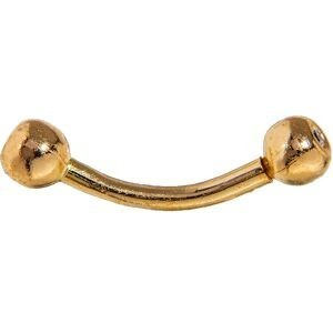 Piercing Arcade Banane Or 750 2 Boules Zirconium 3mm Tige 1.2mm