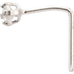Piercing Nez Or 375 Gris 6.5mm Zirconium 1.5mm Griffes
