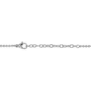 Collier Acier Bicolore Carte Martinique Chaîne Lavabo 2mm 50  à 55cm Plaques 19*30mm