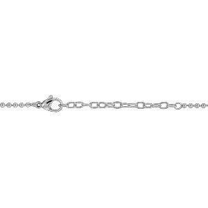 Collier Acier Bicolore Carte Martinique Chaîne Lavabo 2mm 50  à 55cm Plaques 19*30mm