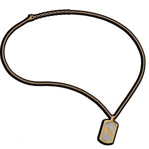 Collier Acier Bicolore Carte Martinique Chaîne 2mm Plaque 19*30mm 50  à 55cm