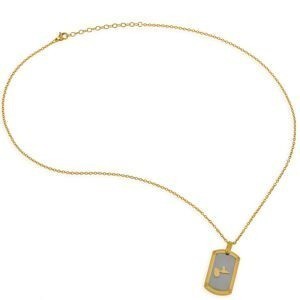 Collier Acier Bicolore Carte Guadeloupe Chaîne 2mm Plaque 19*30mm 50  à 55cm