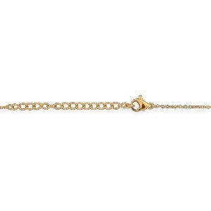Collier Acier Jaune Carte Guadeloupe 28*20mm Chaîne 1.5mm 42  à 45cm