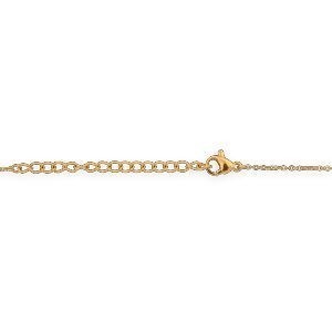 Collier Acier Jaune Carte Guadeloupe 28*20mm Chaîne 1.5mm 42  à 45cm