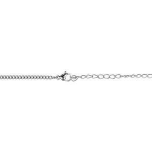 Collier Acier Carte Guadeloupe 43*30mm Chaîne 2.5mm 50  à 55cm