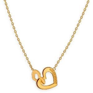 Collier Plaqué Or Chaîne 1.3mm Cœur 10 Et 12mm Gravé I Love Guadeloupe 38 A 42cm