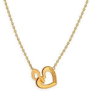 Collier Plaqué Or Chaîne 1.3mm Cœur 10 Et 12mm Gravé I Love Guadeloupe 38 A 42cm
