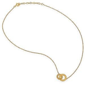 Collier Plaq Or Chaîne1.3mm Motif Cercles 10 Et 12mm Gravés I Love Martinique 38  à 42cm