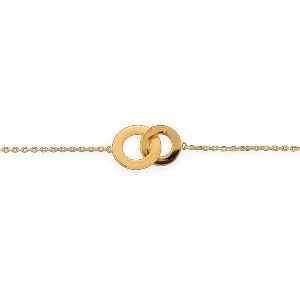 Collier Plaq Or Chaîne1.3mm Motif Cercles 10 Et 12mm Gravés I Love Martinique 38  à 42cm