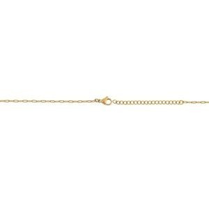 Collier Acier Jaune Médaille 20mm Carte Guyane Cristal 45  à 50cm