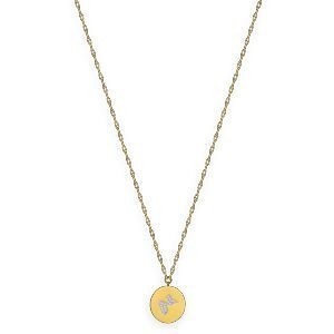 Collier Acier Jaune Médaille Carte Guadeloupe 20mm Cristal 45  à 50cm