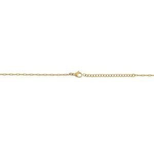 Collier Acier Jaune Médaille Carte Guadeloupe 20mm Cristal 45  à 50cm