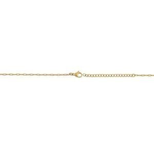 Collier Acier Jaune Médaille Carte Guadeloupe 20mm Cristal 45  à 50cm