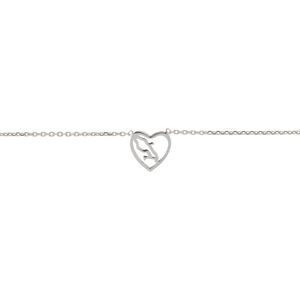 Collier 42  à 45cm Argent 925 Cœur Martinique 10mm
