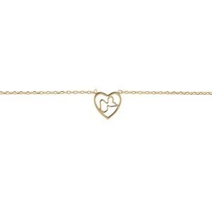 Collier Plaqué Or Cœur Guadeloupe 10mm 42  à 45cm