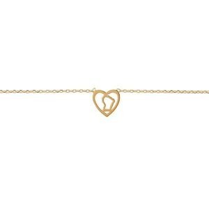Collier Plaqué Or Cœur Guyane 10mm 42  à 45cm