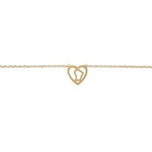 Collier Plaqué Or Cœur Guyane 10mm 42  à 45cm
