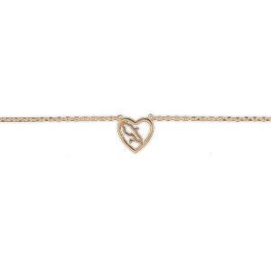 Collier Plaqué Or Cœur Martinique 10mm 42  à 45cm