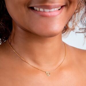 Collier Plaqué Or Cœur Martinique 10mm 42  à 45cm
