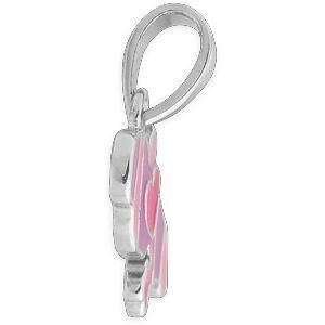 Pendentif Argent 925 Email Carte Martinique Cœur 10*15mm Avec Bélière