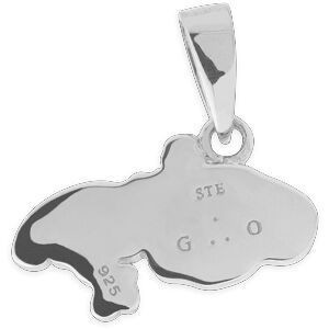 Pendentif Argent 925 Email Carte Martinique Cœur 10*15mm Avec Bélière