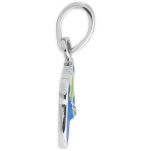 Pendentif Argent 925 Email Guadeloupe Saintoise 12*17mm Avec Bélière