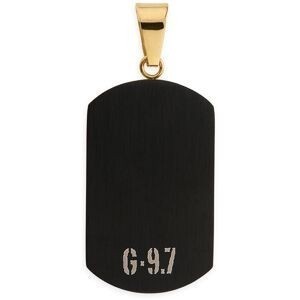 Pendentif Acier Bicolore Carte Guyane 20*45mm Avec Bélière