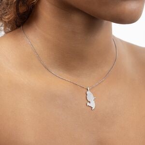 Pendentif Argent 925 Carte Martinique 16*35mm Avec Bélière