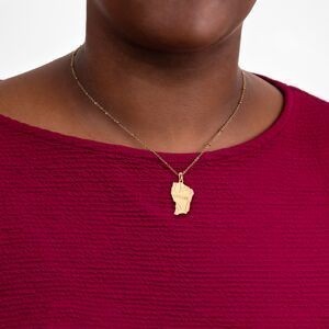Pendentif Or 750 Carte Guyane 17*28mm Avec Bélière