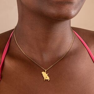Pendentif Or 375 Carte Martinique Colibri 15*24mm Avec Bélière