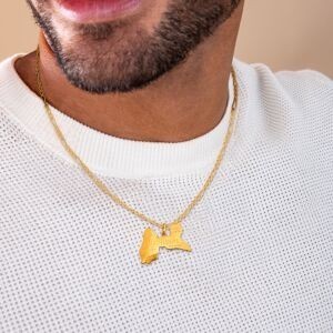 Pendentif Or 375 Carte Guadeloupe 27.7*20mm Avec Bélière