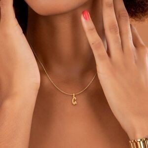 Pendentif Or 375 Initiale C Carte Guadeloupe Avec Bélière