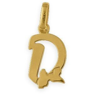Pendentif Or 375 Initiale D Carte Guadeloupe 8*17mm