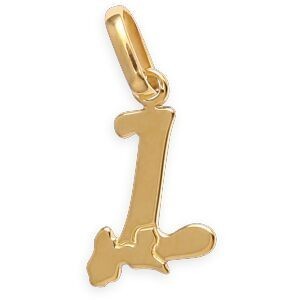 Pendentif Or 375 Initiale L Carte Guadeloupe 9*18mm Avec Bélière